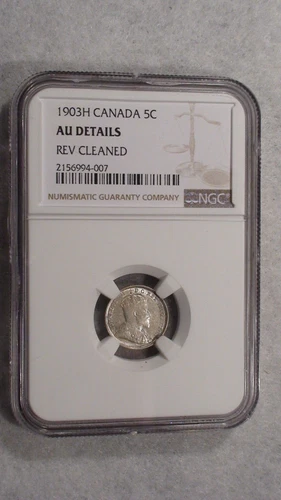1903 H Canada Five Cents NGC AU SILVER Circulated 5C Coin PRICED TO SELL!