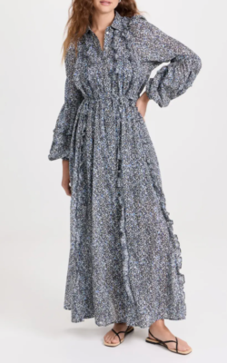 sandwashed jersey maxi dress Amina Belted Dress