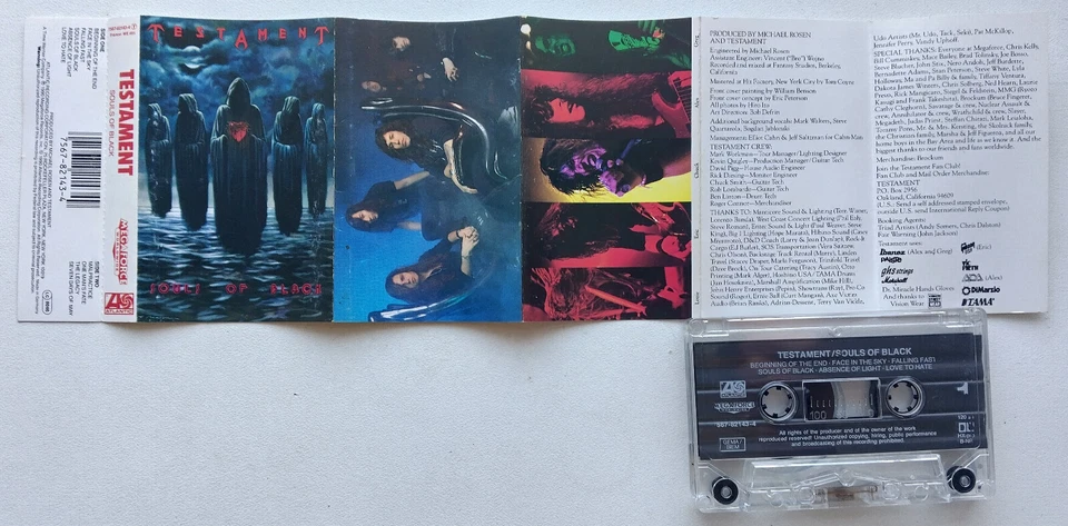 TESTAMENT - SOULS OF BLACK (ATLANTIC/MEGAFORCE 7567821434) 1990 EUROPE CASSETTE - Image 2 of 3