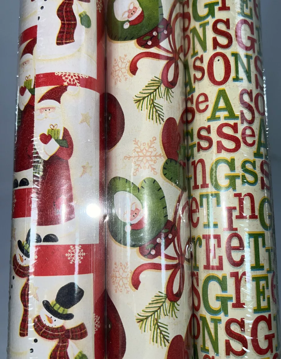 Vintage Rare 4 Piece Assorted Trim A Home Christmas Gift Wrapping Paper Roll