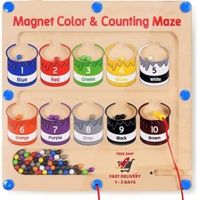 Laberinto magn tico de colores y n meros: juguetes educativos de motricidad