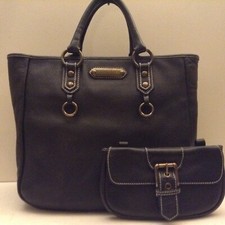 Isabella Fiore Large tote hobo satchel purse black gen. pebld. leather MSRP 445-