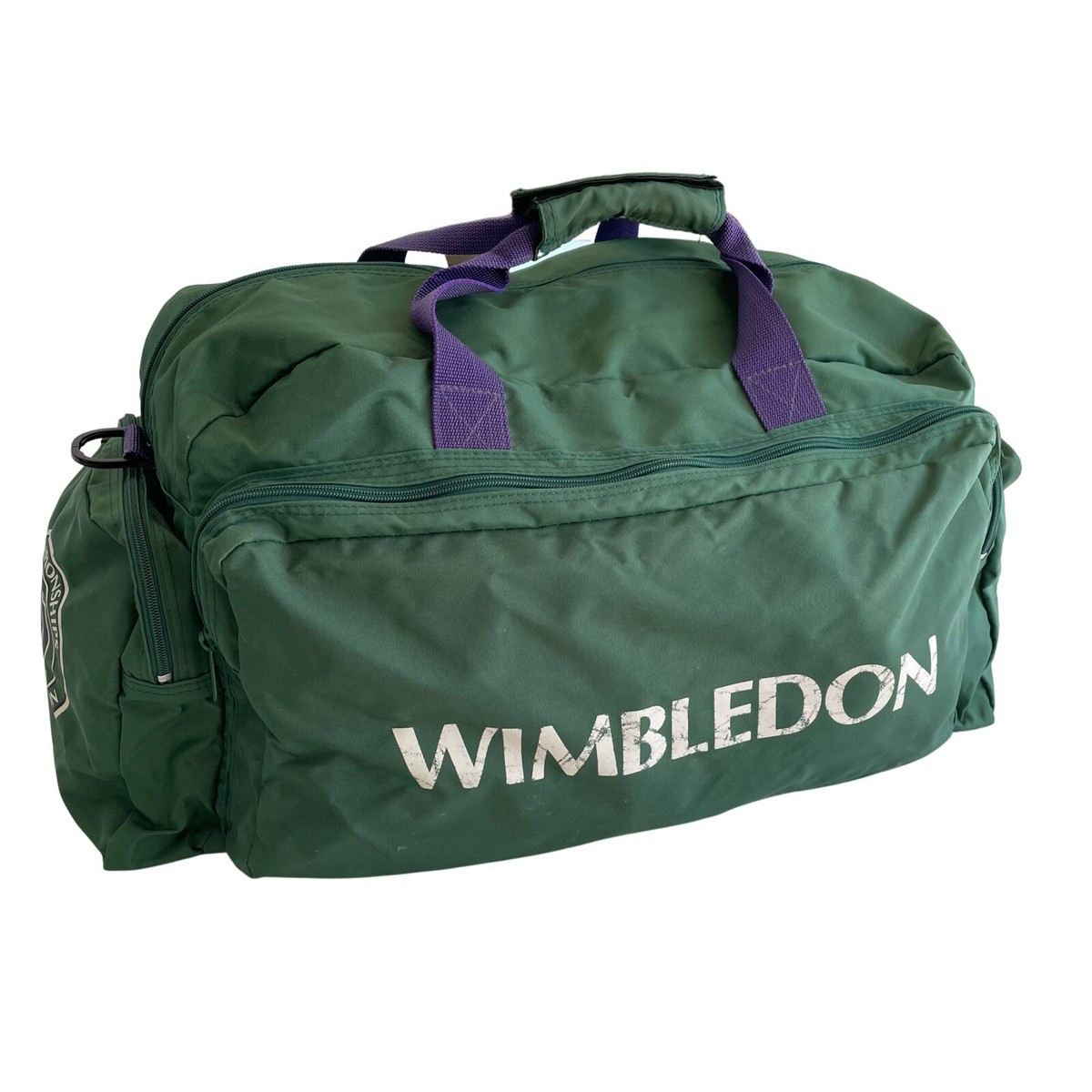 ボストンバッグ・ダッフルバック・Wimbledon・ウインブルドン Used Wimbledon 1989 Green Canvas Gym Bag Purple Handles | eBay
