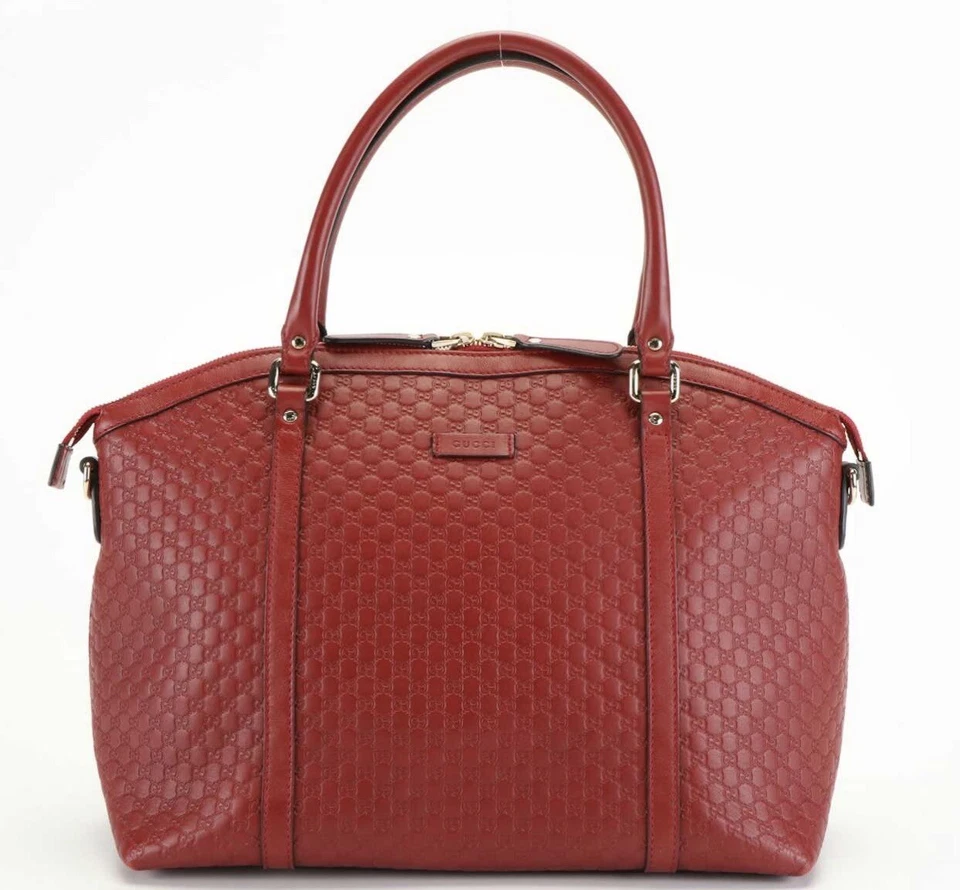 Bolsa de mão Gucci Guccissima cúpula de couro vermelha - Imagem 4 de 4