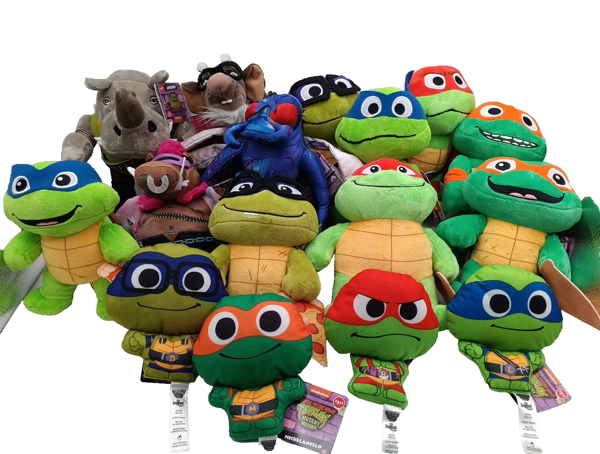 NWT TEENAGE MUTANT NINJA TURTLES MUTANT MAYHEM PLUSH SET OF 16 NEW