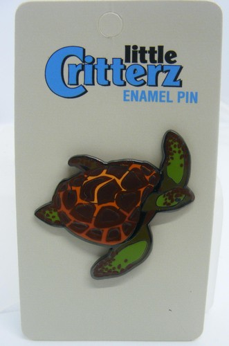 Little Critterz Realistic Enamel Pin Badge Green Sea Turtle LCBP0042 - Picture 2 of 3