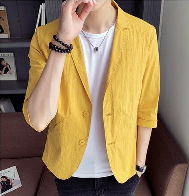 Summer Blazer Jacket Two Button Coat 