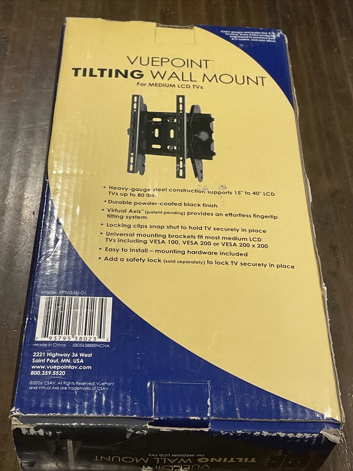 Vuepoint Tilting TV Wall Mount 15” To 40” 80 Lbs Weight Capacity FPM55b-01 - Image 4 of 4