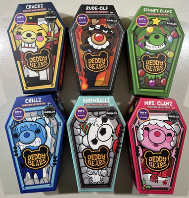 NEW 2025 Deddy Bears Set of 6 Holiday/Christmas Edition Plush with