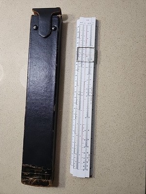 Charles Bruning Co Slide Rule 2420 With Case Made In USA