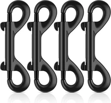 ERKOON 3.5 inch Double Ended snap Hooks,110lbs Metal Clips Load 4 Pack, Black 