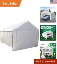 Canopy Tent Sidewalls for Domain Carport with Straps, Ideal for Garage Storag...