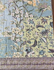 Vtg Company Store Emilie King Quilt Set Boho Patchwork Floral 2 Shams  Throw