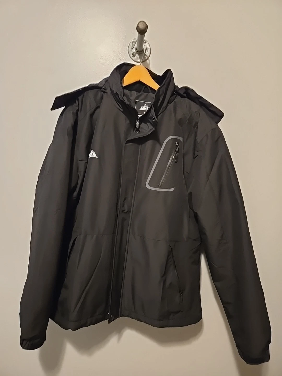 Men's Waterproof Winter Jacket Warm Winter Coat Outdoor Ski Snow Hooded Jacket L