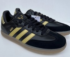 ADIDAS SAMBA Size 5Y Black Gold Youth Sneaker Limited Edition Leo Messi MLS