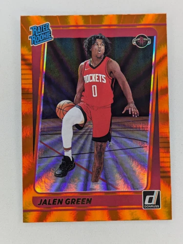 2021-22 Donruss #209 Jalen Green Orange Laser Rookie Rockets RC Card