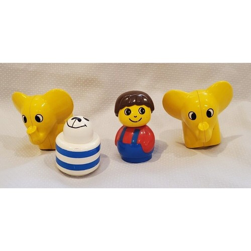 Lego Duplo Primo Brunette Boy Seal Rattle 2 Yellow Elephants Figures - Picture 1 of 16