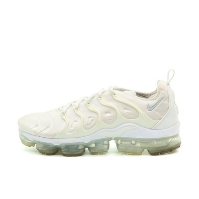 Nike Herren Air VaporMax Plus Sneaker Weiß Textil Synthetik Top Dämpfung EU 45