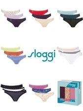 Sloggi Brazilian Briefs Knickers 24/7 Weekend 3 PACK 95% Cotton Multipack