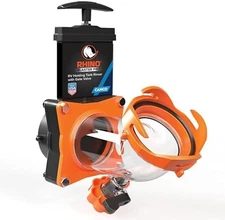 RV tank rinser with gate valve and backflow preventer cleaning tool