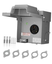 30 Amp RV Power Outlet Box, 125V Enclosed Lockable NEMA TT-30R Box,