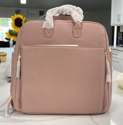 Ayla & Co Diaper Bag Travel Bag Full Size Blush Pink With Many Pockets
