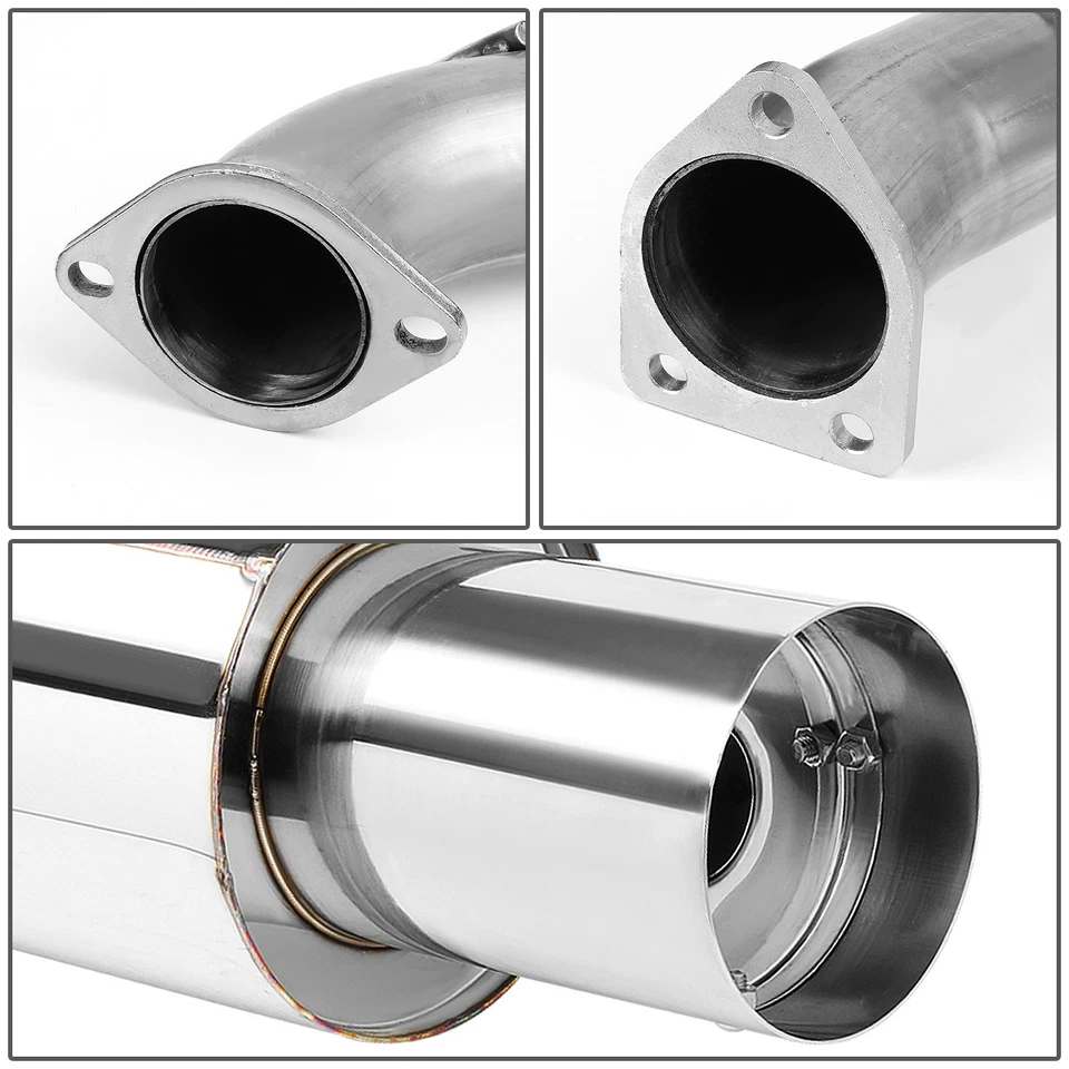 SILENCIADOR ESCAPE TRASERO GATO ACERO INOXIDABLE PUNTA 4" PARA 00-05 MITSUBISHI ECLIPSE 3G V6 Foto 3 de 4