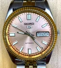 Vintage SEIKO 5 Men's Watch Two Tone Cuttering 6309 Japan, Dial After Market