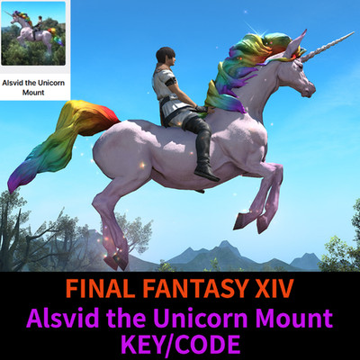 FINAL FANTASY XIV   Alsvid the Unicorn Mount   FF14 - ALL PLATFORMS, GLOBAL  