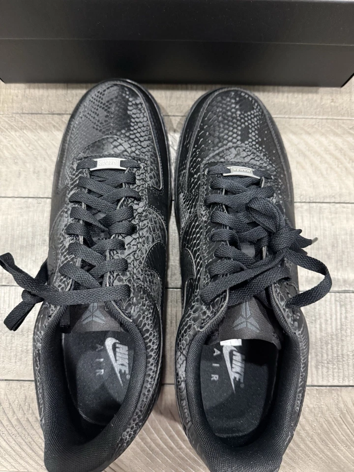 Size 12 - Kobe Bryant x Nike Air Force 1 Low Triple Black - Image 4 of 4