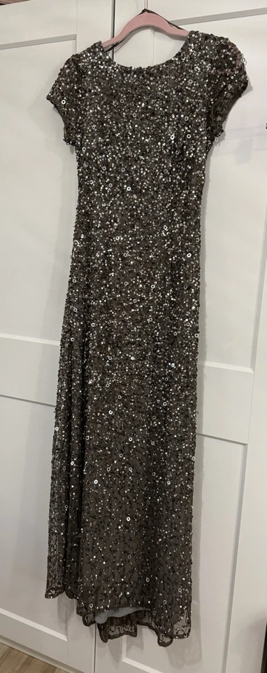 Adrianna Papell Women's Silver Beaded Gown 8P - Image 4 of 4