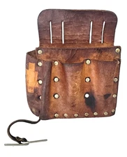 1979 Bell System B Leather Tool Belt Pouch with tape roll holder