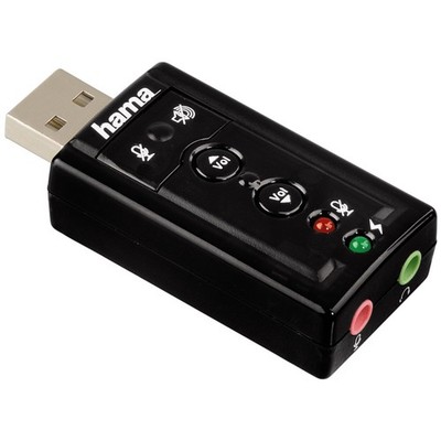 Hama USB Soundkarte 7.1 Surround Extern mit Virtual 3D Soundeffekt Notebook PC