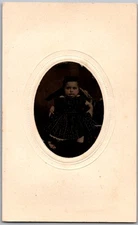 2.5X4 Tintype Circa 1870s Cute Baby In Dress Unmarked