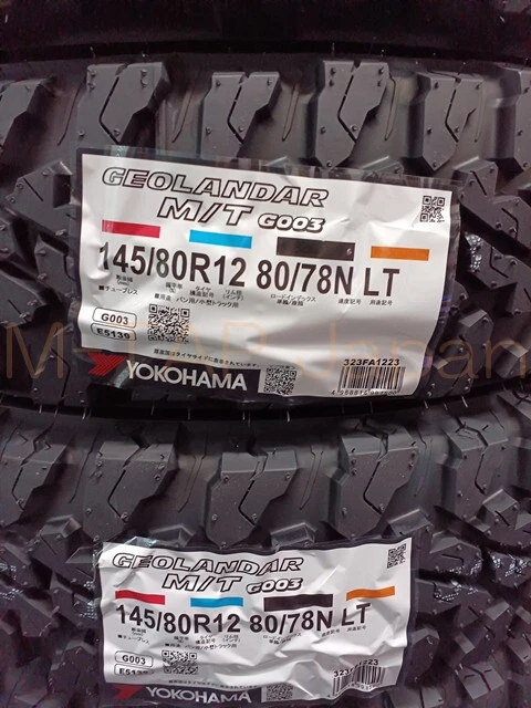 4x YOKOHAMA 145/80R12 GEOLANDAR MT G003 Light Track Tires Snow Mud SUV 145 80 12 - Image 2 of 4