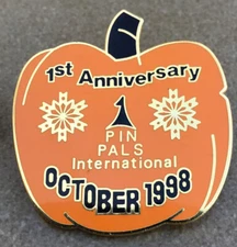 2 Pin Pals International Charter Member & Halloween Pumpkin Olympic Pins