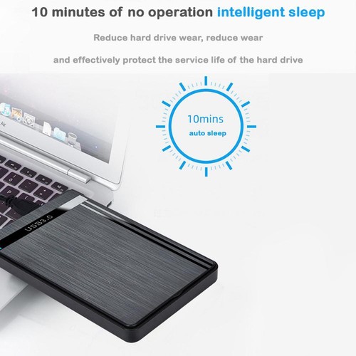 USB 3.0 SATA External Hard Drive Case 2.5 Inch Enclosure Caddy HDD SSD Black - Photo 6/15