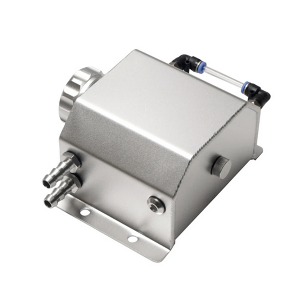 Botella de desbordamiento depósito de agua depósito refrigerante radiador coche aluminio 1L Foto 3 de 4