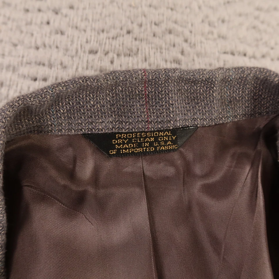 Corbin Jacket XL Gray Beige Check 100% Wool Hopsack Blazer Sport Coat USA 46R - Изображение 3 из 4