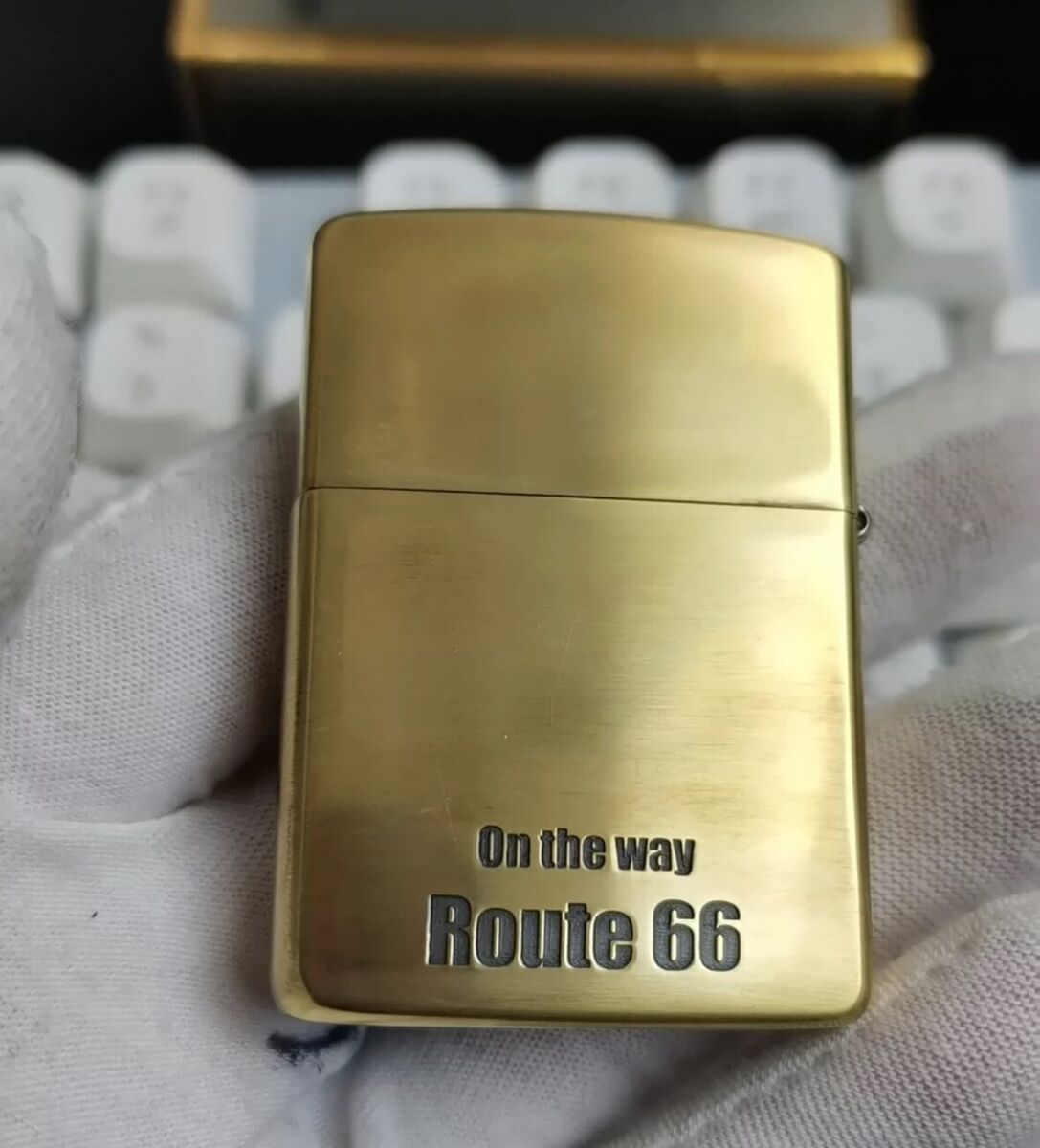 New Zippo oil Lighter ROUTE 66 gold with box | eBay New Zippo oil Lighter ROUTE 66 gold with box | eBay