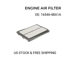 2x Engine Air Filter fit for Nissan Rogue(2014-20)/Qashqai/X-TRAIL(16546-4BA1A)