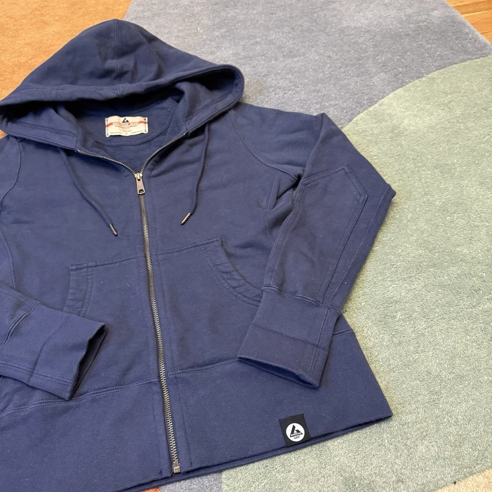 Sudadera con Capucha American Giant Cremallera Peso Pesado Hecha en EE. UU. Azul Para Mujer S Foto 2 de 4