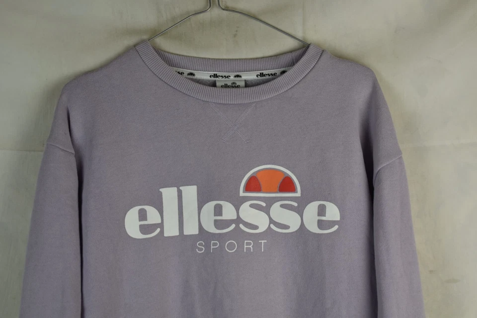 Ellesse Sport Womans Lilac Purple Crewneck Sweatshirt Jumper Size 10 Cotton Blen - Image 2 of 4