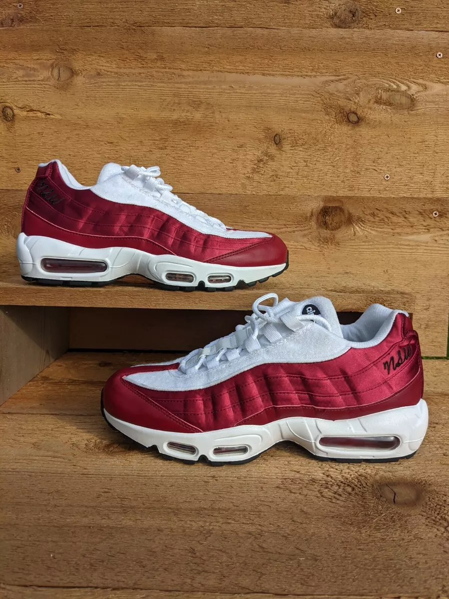 Préstamo de dinero Promesa Humano Nike Women Air Max 95 LX NSW Satin &amp; Cloth Red/White AA1103-601 Size  11.5 | eBay