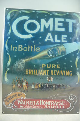Blechschild ''Comet Ale'' Sekt Champagner Bar Diner Kneipe Pub Walker 40x30cm NEU