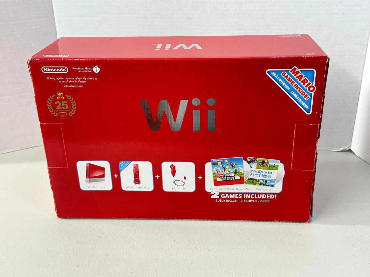 Pack Exclusif 2 Consoles Wii Rouges – 25e Anniversaire Mario Bros, En Boîte !