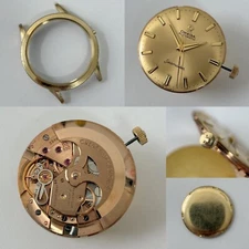 Omega Cal 550 Watch Movement Parts Dial Balance Spring Plate Fork Wheel Rotor 8