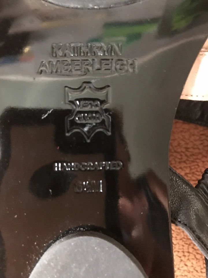 Nuevas Sandalias KATHRYN AMBERLEIGH Rosa Satén/Cuero Artesanales Talla 61/2M Foto 4 de 4