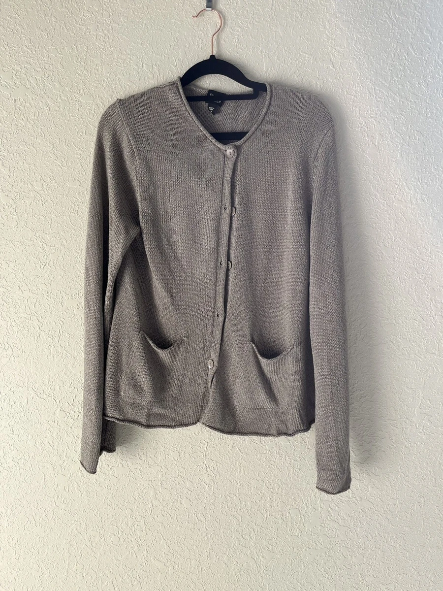 Eileen fisher gray cardigan sale