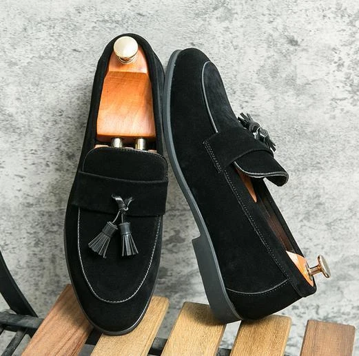 L Hombres Borla Mocasín Gamuza Cuero Estilista Informal Zapatos Sin Cordones Moda Pisos Foto 3 de 4